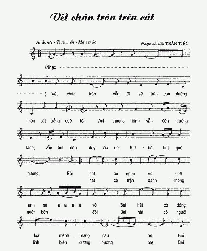 Sheet nhạc Vết Chân Tròn Trên Cát